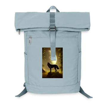 Wolf und Mond - Laptop-Rucksack  - Eisblau - Vorne