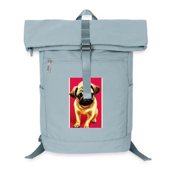 Mops Hund - Laptop-Rucksack  - Eisblau - Vorne