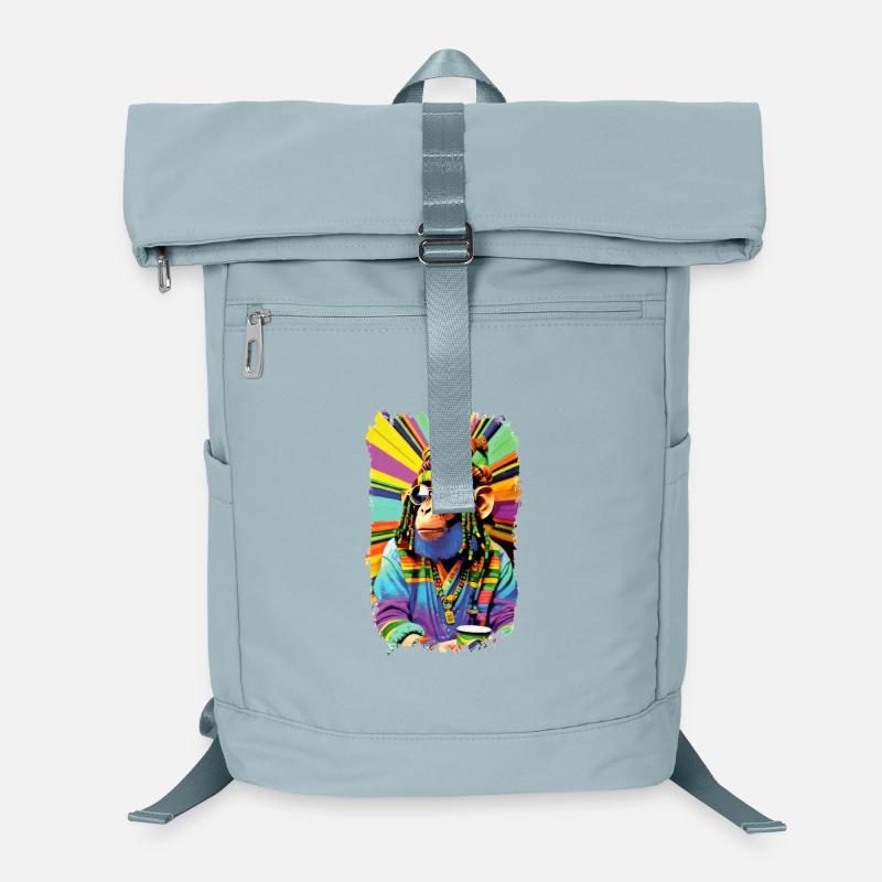 Bunter Reggae Afro Rasta Cartoon Affe Laptop-Rucksack 