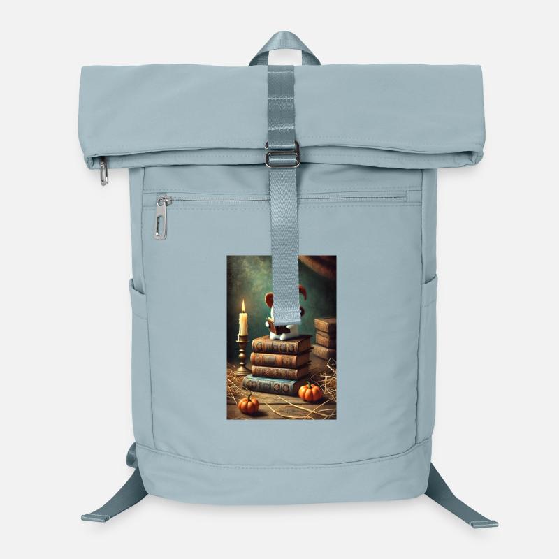 Lesender Halloween Geist mit einem Hexenhut Laptop-Rucksack 
