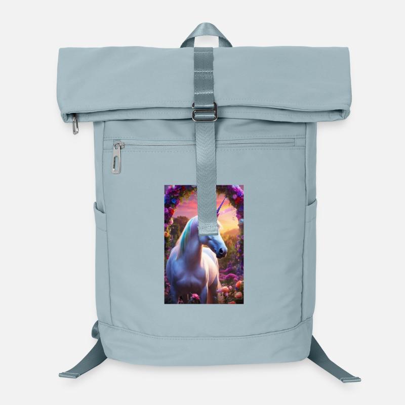 Pastell-Einhorn im Floral Arch Laptop-Rucksack 