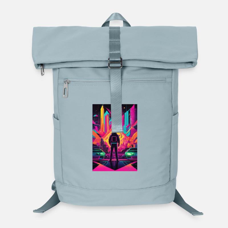 Astronaute de la frontière néon à Neon City Sac à dos ordinateur