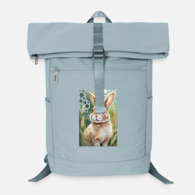 Kuschelhase auf der Wiese moderner Stil Malerei Laptop-Rucksack 