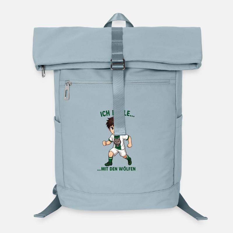 Kämpferischer Junge mit Wolf-Motiv Laptop-Rucksack 