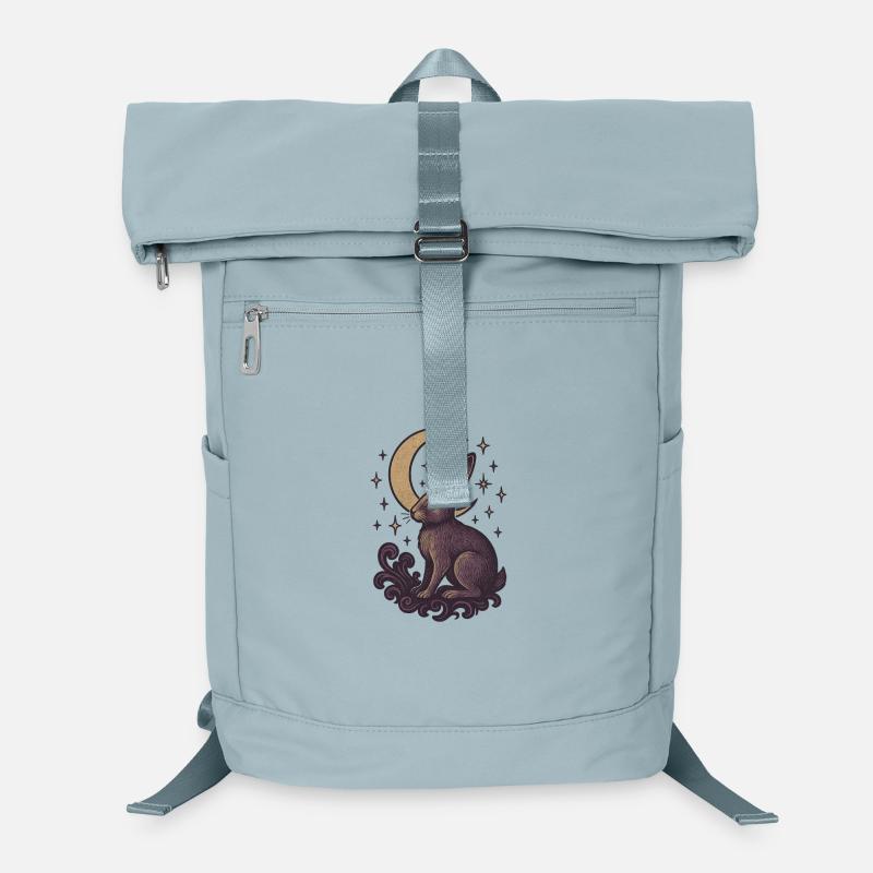 Celestial Hare Mystical Illustration Laptop Backpack