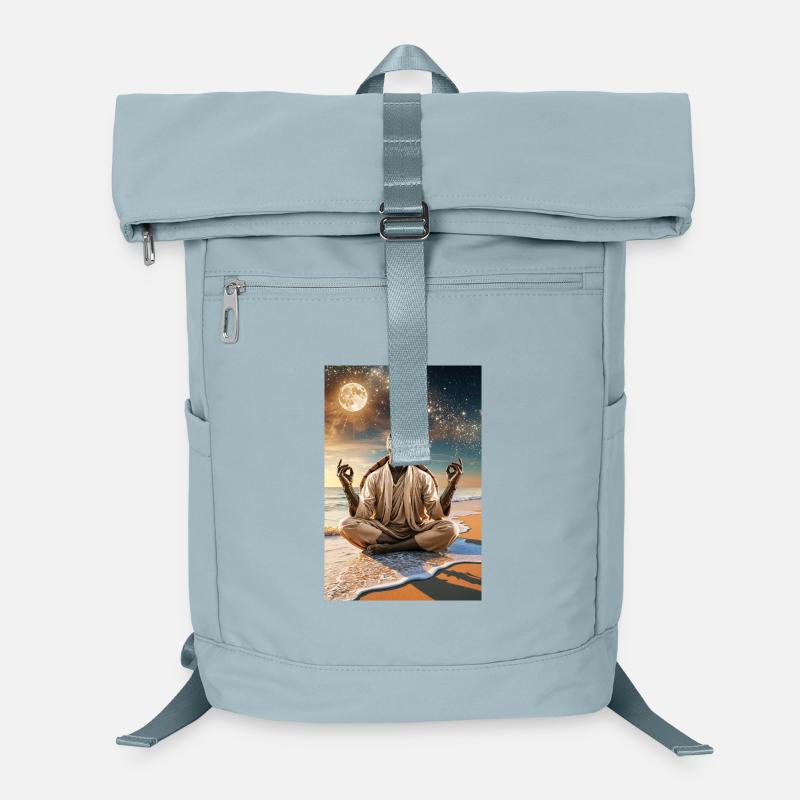 Humanoid Turtle Meditating Under the Moon Laptop Backpack