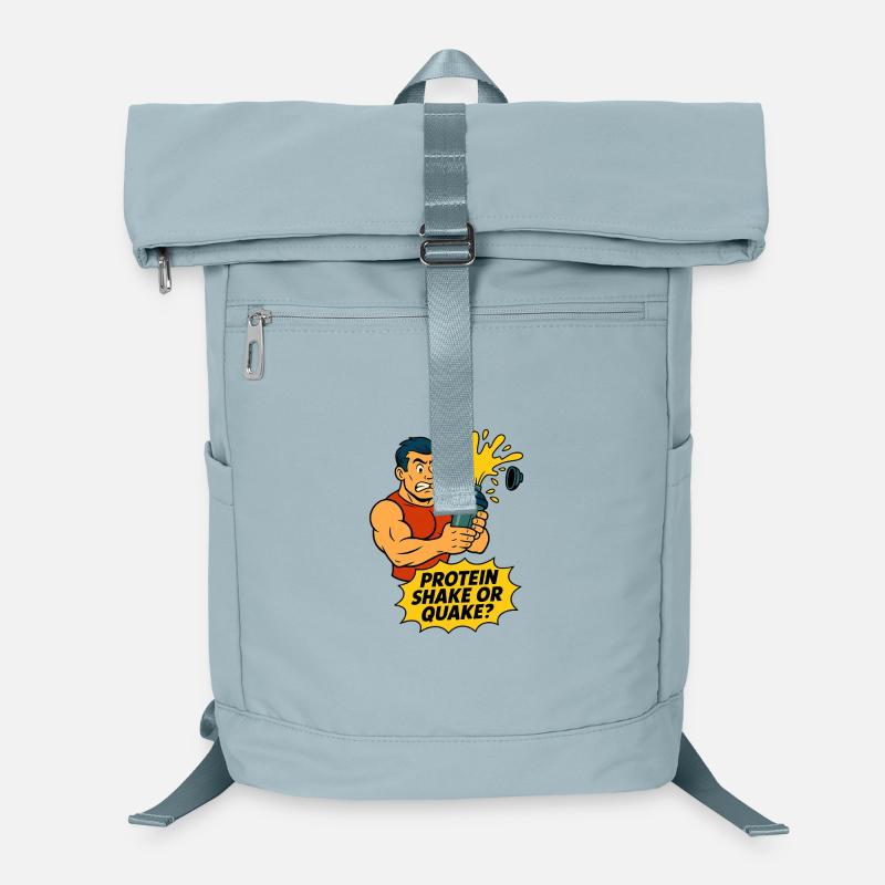 Lustiger Fitness-Cartoon – Proteinshake oder Quake Laptop-Rucksack 
