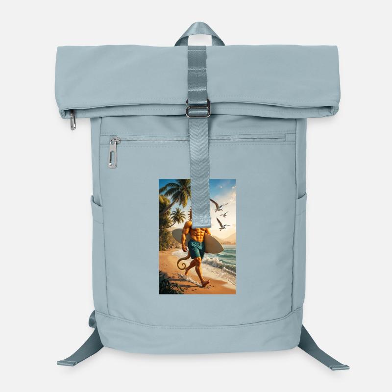 Surfer Humanoides Seepferdchen Laptop-Rucksack 