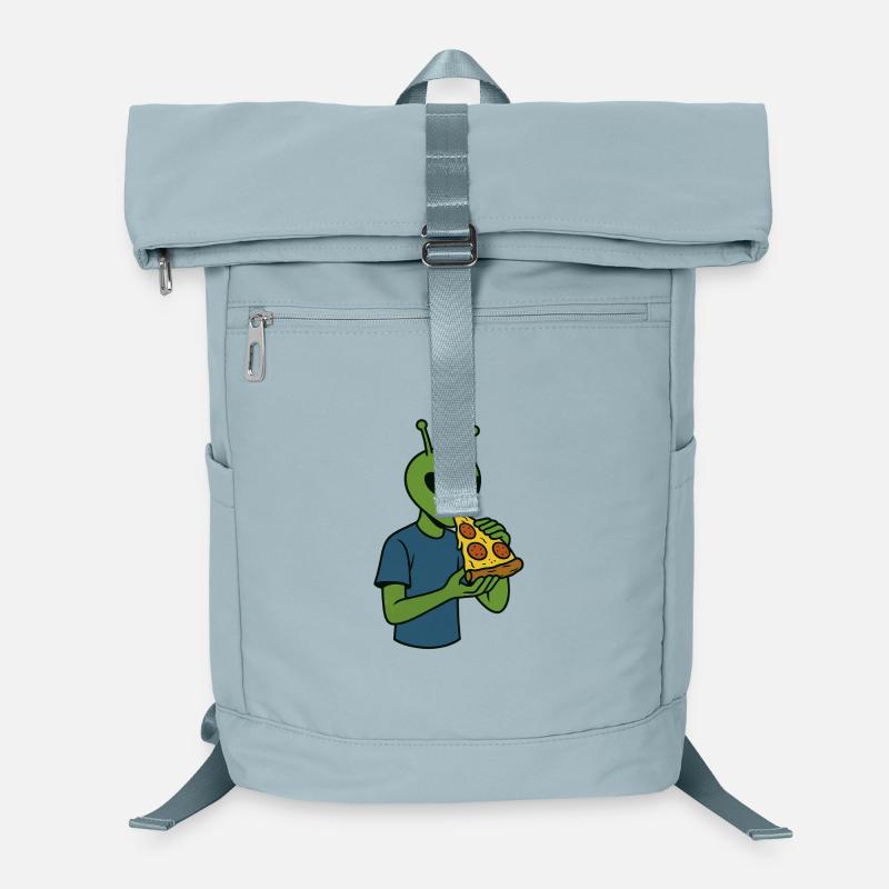 Alien with Pizza Snack Design Laptop Backpack