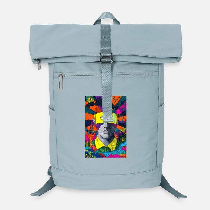 Visionäres Gesicht mit hypnotischem Blick Laptop-Rucksack 
