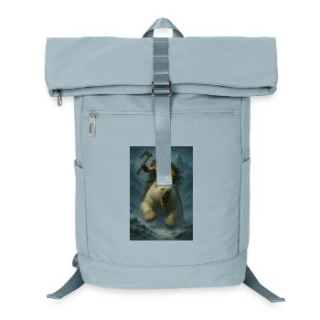 Guerrier Viking sur Ours Polaire – Illustration Fa - Sac à dos ordinateur - bleu glacier - Devant