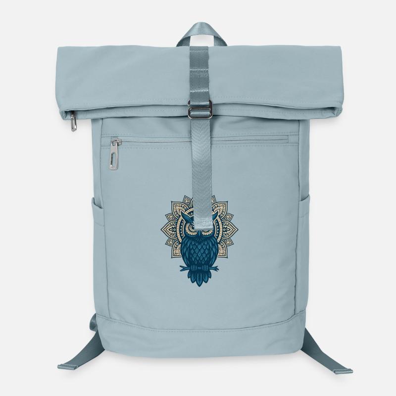 Blauer Eulen Mandala Laptop-Rucksack 
