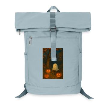 Gespenst und Eule im Herbst - Laptop-Rucksack  - Eisblau - Vorne