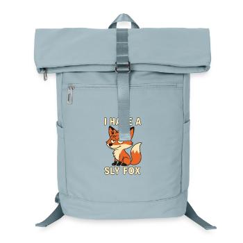 Clever Fox Cartoon, Sly Fox – Funny Cheeky - Laptop Backpack - ice blue - Front