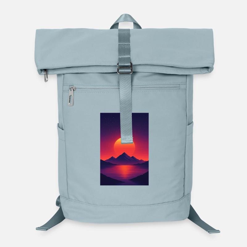 Sunset over alpine lake Laptop Backpack