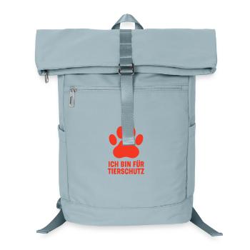 Pfotenabdruck Tierschutz Botschaft - Laptop-Rucksack  - Eisblau - Vorne