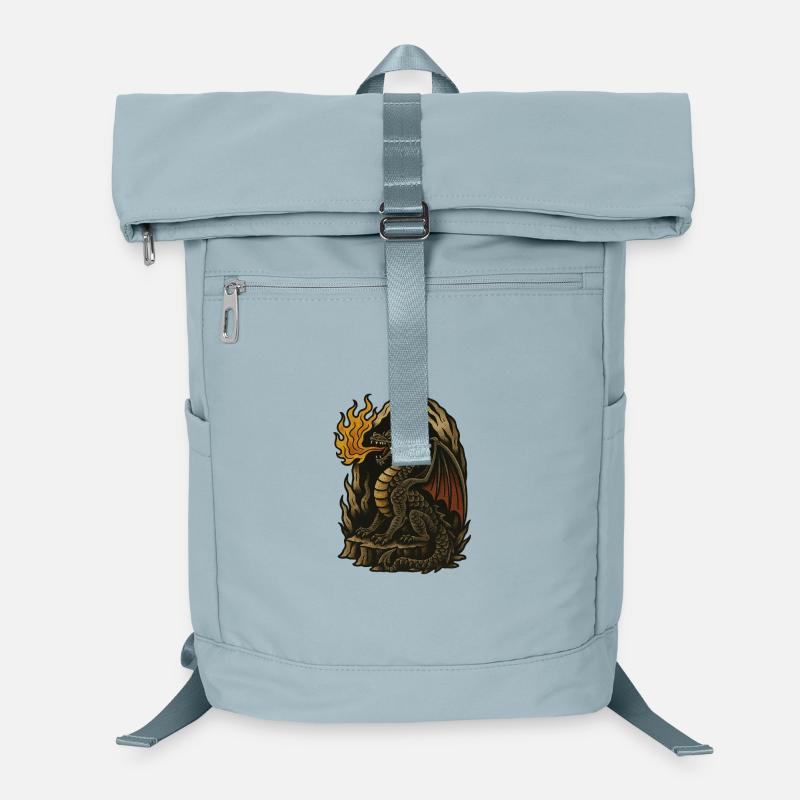 Dragon enflammé - Sac à dos ordinateur - bleu glacier