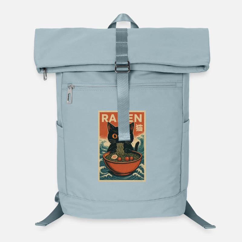 Ramen Katze Retro Poster Laptop-Rucksack 