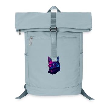 Neon Fuchs Kopf im Cyberpunk-Stil - Laptop-Rucksack  - Eisblau - Vorne