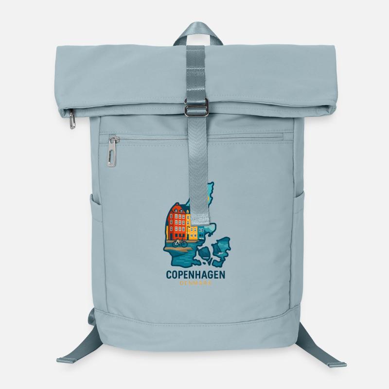 Kopenhagens farbenfrohe Stadtansichten Laptop-Rucksack 