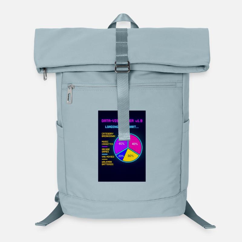 Graphique circulaire néon Visuel rétro Sac à dos ordinateur