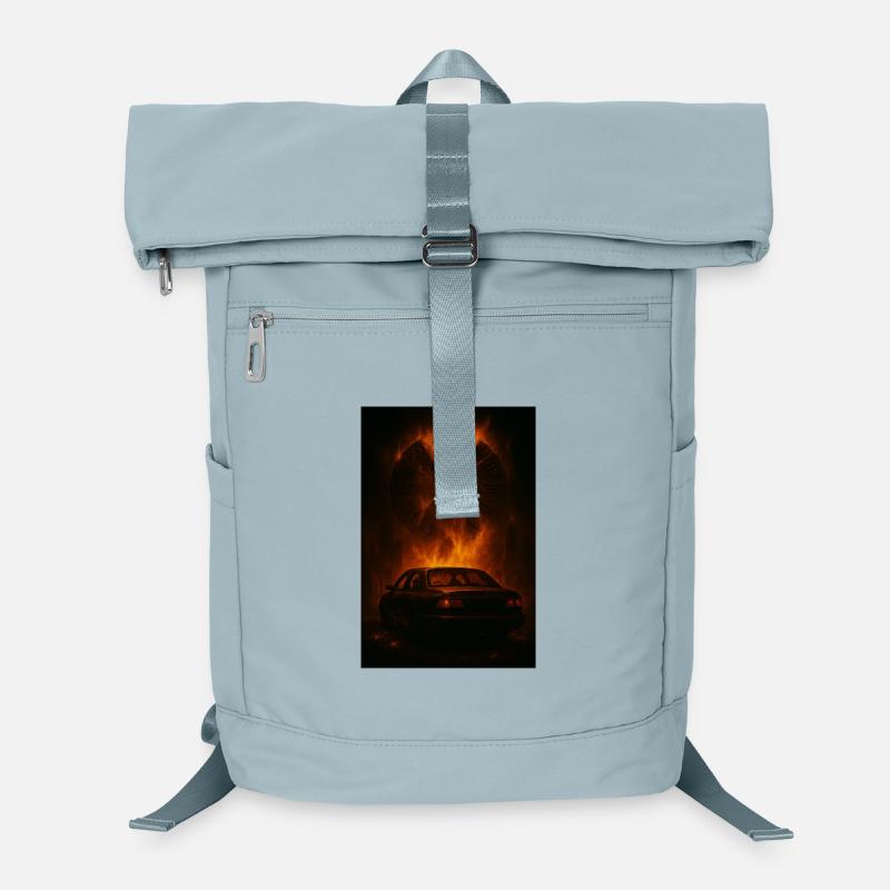 Zerfetzte Zeit: Auto im Feuer Laptop-Rucksack 