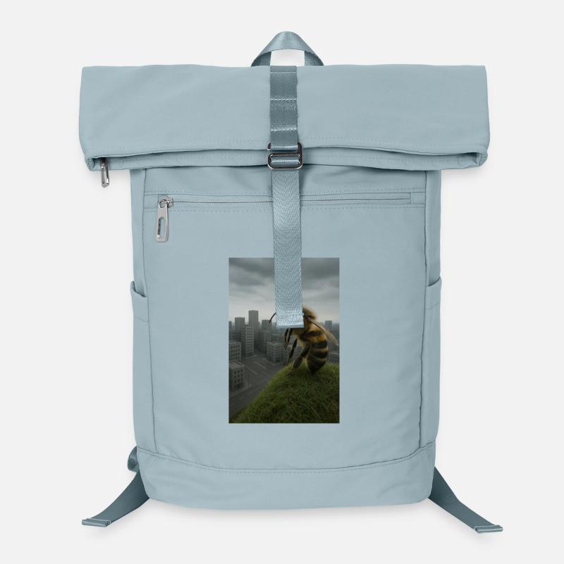 Riesige Biene über Stadtdach Laptop-Rucksack 