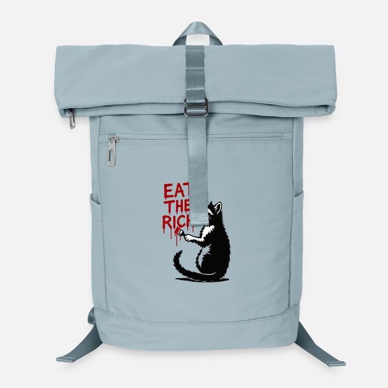 Black Cat Red Drop Text Laptop Backpack