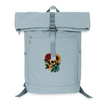 Skull & Bloom Fusion Art – Bold Floral Skeleton De - Laptop Backpack - ice blue - Front
