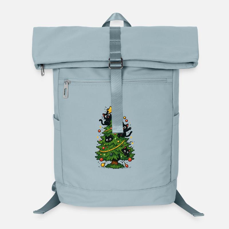 Des chats noirs sur le sapin de Noël Sac à dos ordinateur