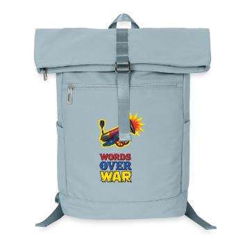 WORDS OVER WAR #3 - let's talk - Laptop Backpack - ice blue - Front