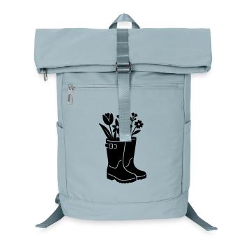 Spring boots with flowers - Laptop Backpack - ice blue - Front