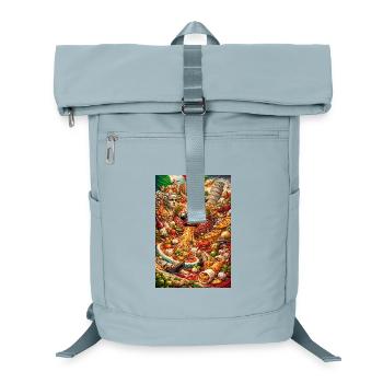 Surreal Food Brain Collage - Laptop Backpack - ice blue - Front