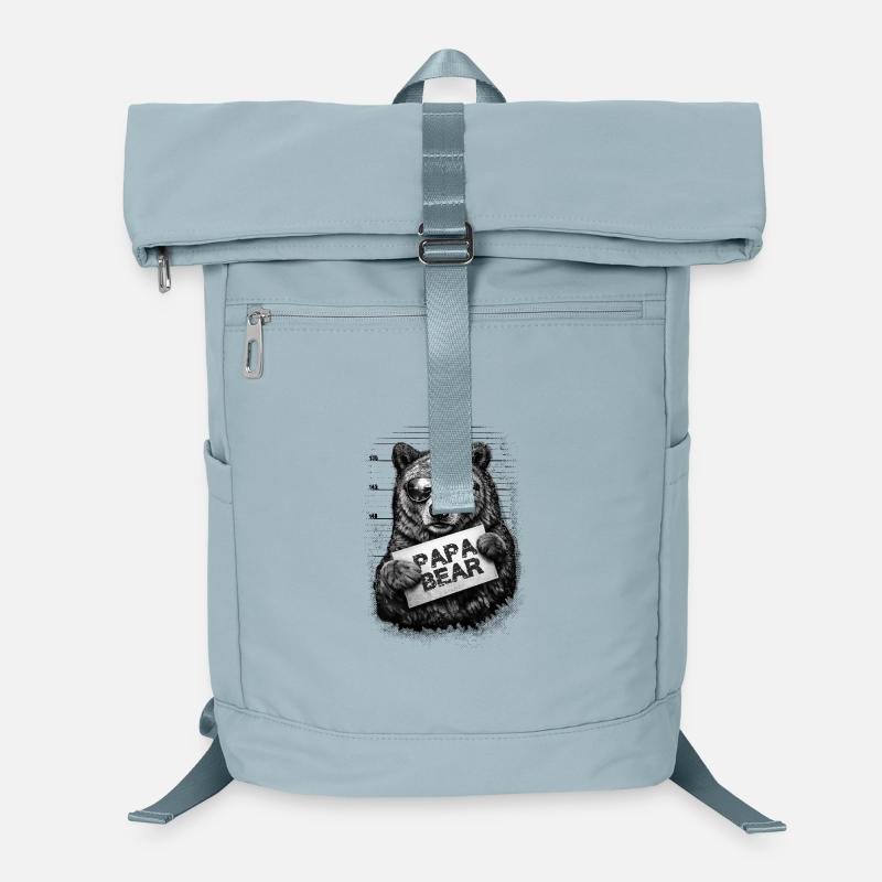 Papa Bear Mugshot – Retro Father's Day Gift Laptop Backpack