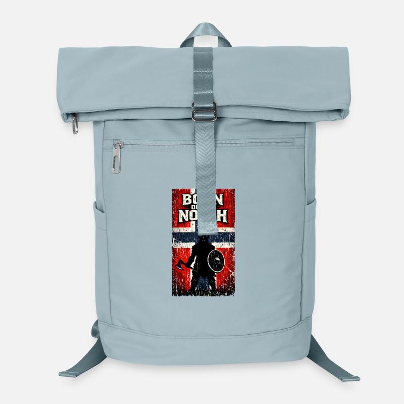 Né du Nord – Drapeau de Norvège du guerrier viking Sac à dos ordinateur
