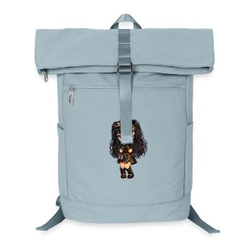 Luna chibi steampunk avec des étincelles violettes - Sac à dos ordinateur - bleu glacier - Devant
