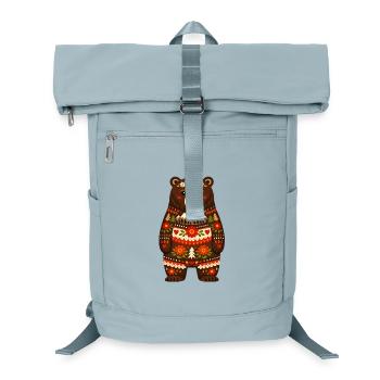 Bear in Folk Style - Laptop Backpack - ice blue - Front