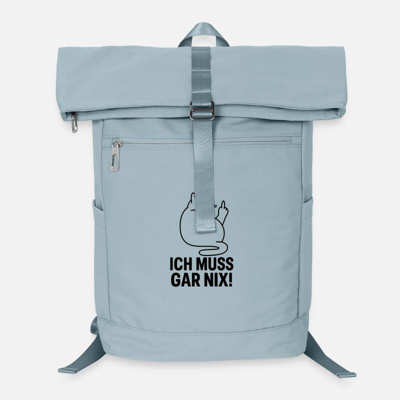 Ich muss Gar Nix Katze Mittelfinger Laptop-Rucksack 