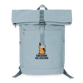 Erkenne die Zeichen Katze Mittelfinger - Laptop-Rucksack  - Eisblau - Vorne