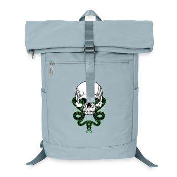 Schädel mit zwei Schlangen - Laptop-Rucksack  - Eisblau - Vorne