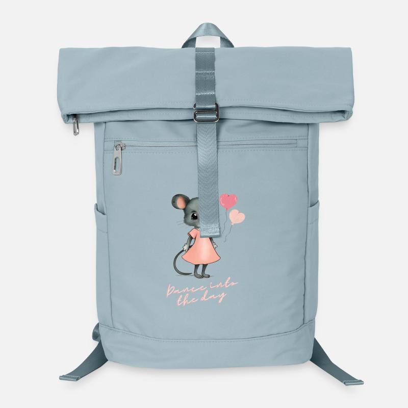 Souris joyeuse en robe rose : Danse le jour Sac à dos ordinateur