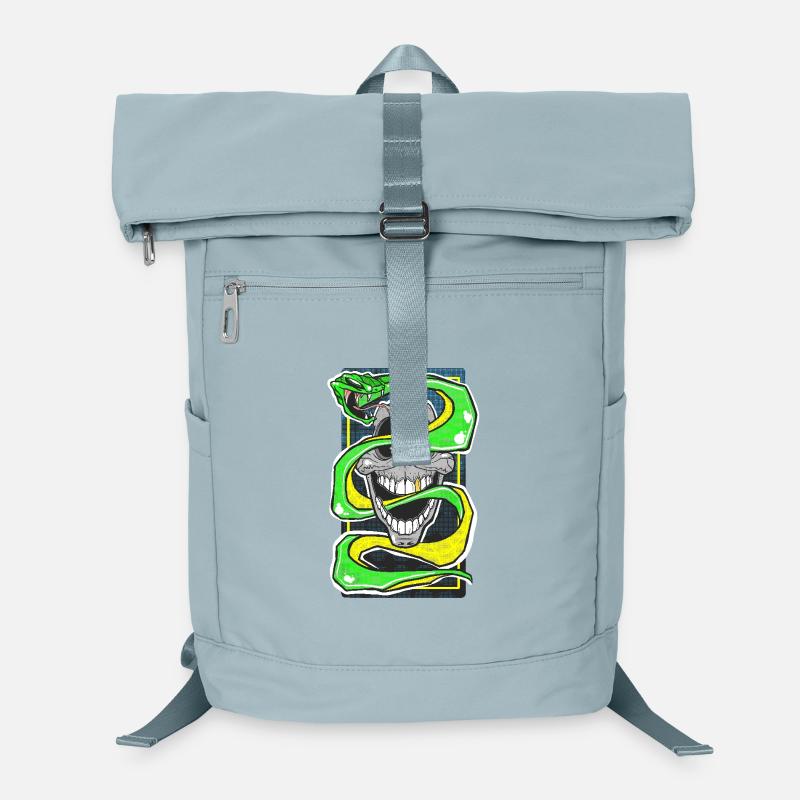Crâne et serpent Édition néon Sac à dos ordinateur