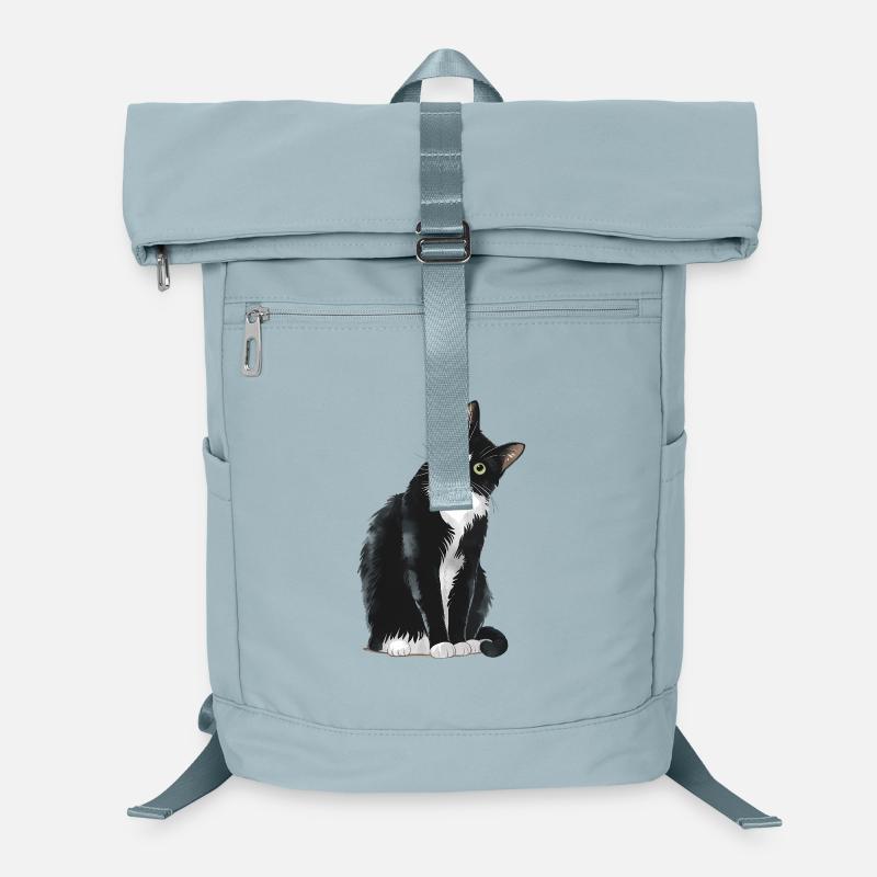 Black And White Cat Laptop Backpack