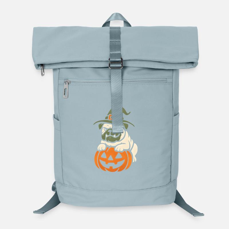 Carlin Halloween Citrouille Sorcière Sac à dos ordinateur