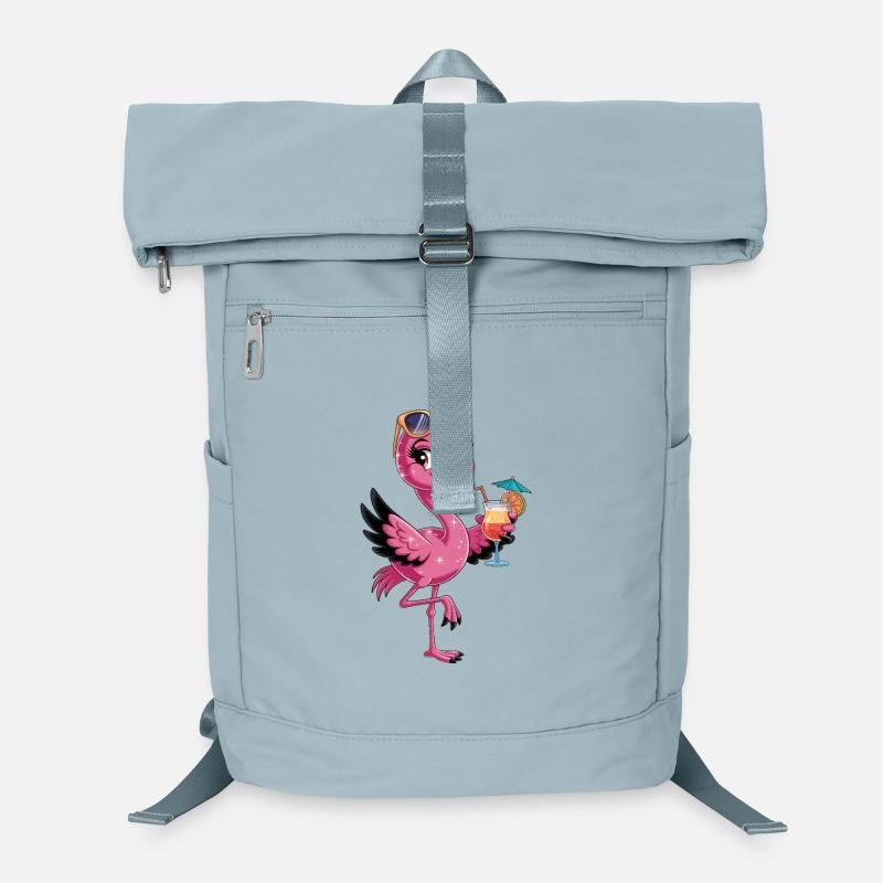  Flamingo Mit Sonnenbrille Und Cocktail Tropischer Laptop-Rucksack 