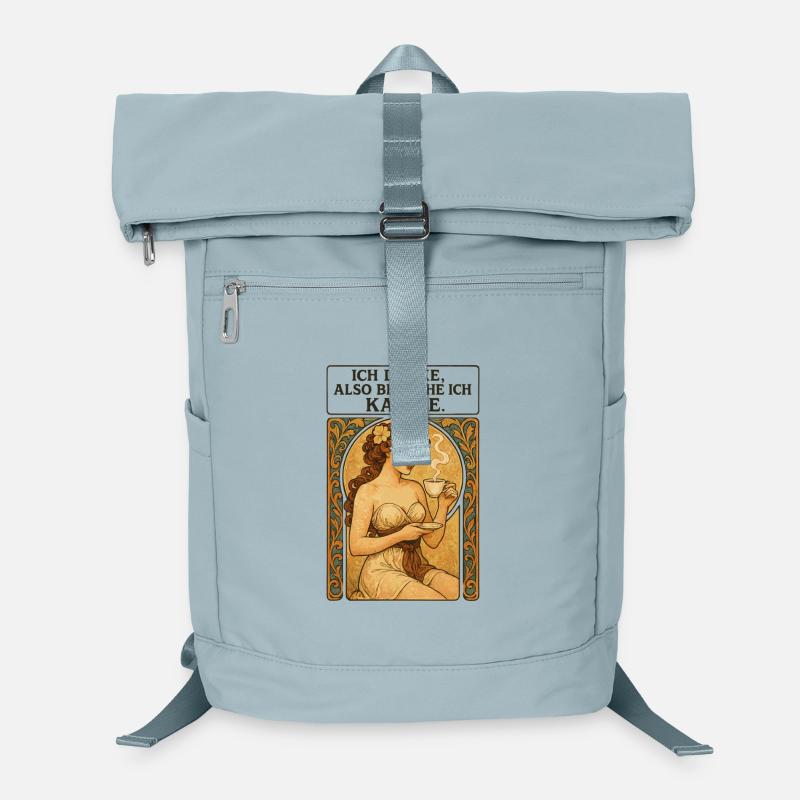 Pin-up avec un café dans le style Art nouveau Sac à dos ordinateur