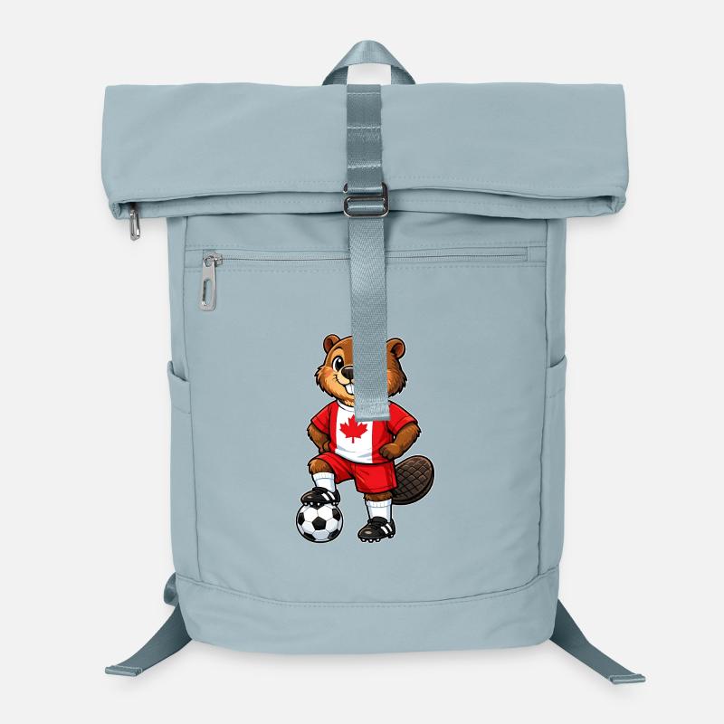 Soccer Beaver Canada Fan Drapeau canadien Sac à dos ordinateur