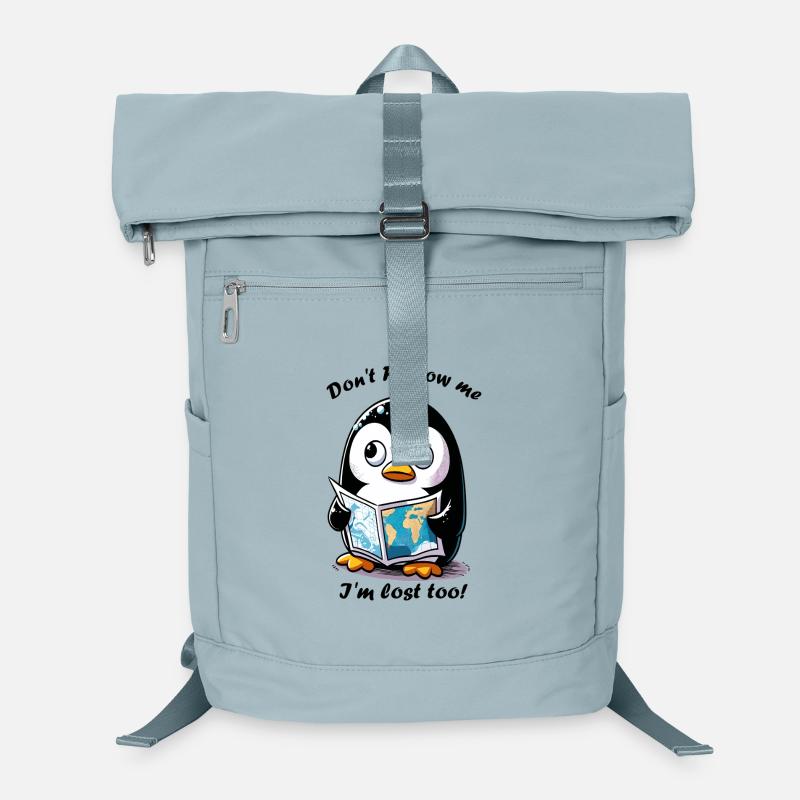 Verirrter Pinguin mit Karte Laptop-Rucksack 