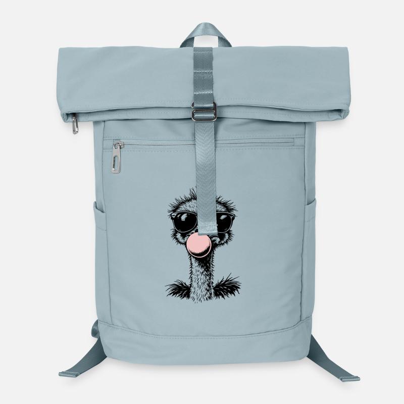 Cool Ostrich Blowing Bubblegum Laptop Backpack