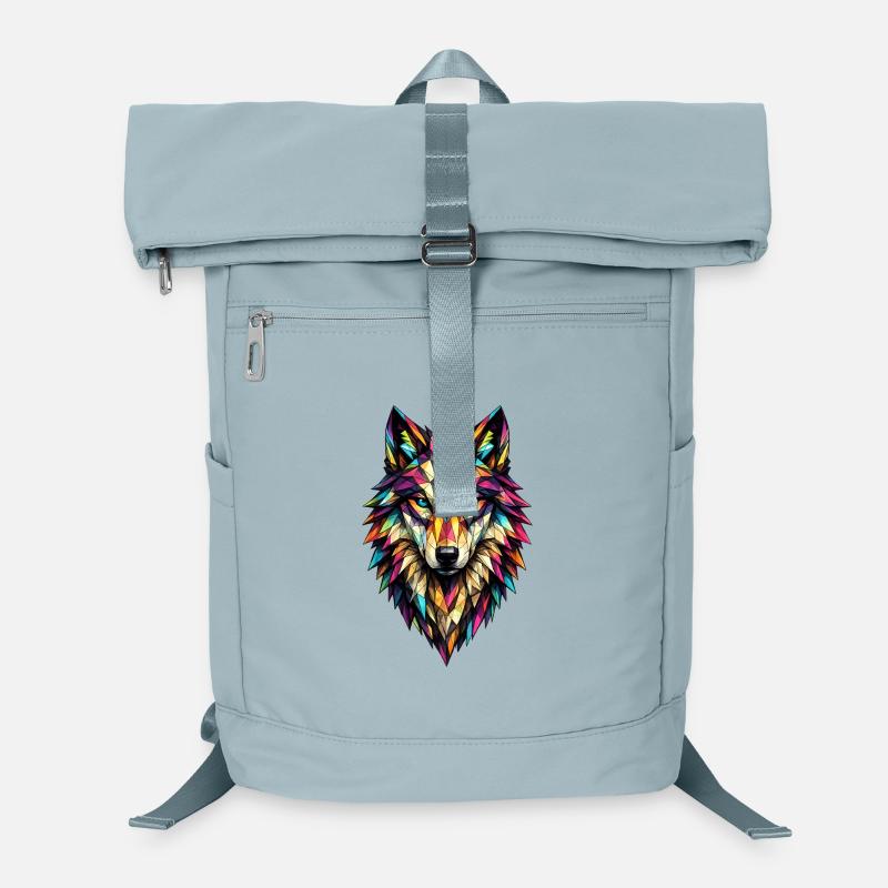 Color Geometric Wolf Laptop Backpack